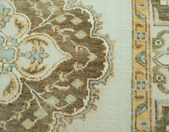 LoomBloom 8x10 Oriental Area Rug in Beige Medallion Oushak Wool Hand Knotted