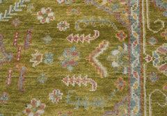 LoomBloom 9x12 Oriental Area Rug in Lime Traditional Oushak Wool Hand Knotted