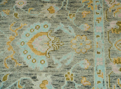 LoomBloom 9x12 Oriental Area Rug in Mint Traditional Oushak Wool Hand Knotted