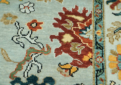 LoomBloom 8x10 Oriental Area Rug in Mint Arts & Crafts Oushak Wool Hand Knotted