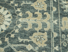 LoomBloom 8x10 Oriental Area Rug in Slate Transitional Oushak Wool Hand Knotted