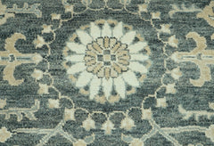 LoomBloom 8x10 Oriental Area Rug in Slate Transitional Oushak Wool Hand Knotted