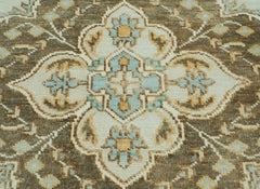 LoomBloom 8x10 Oriental Area Rug in Beige Medallion Oushak Wool Hand Knotted