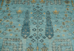 LoomBloom 9x12 Oriental Area Rug in Aqua Traditional Oushak Wool Hand Knotted
