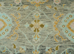 LoomBloom 9x12 Oriental Area Rug in Mint Traditional Oushak Wool Hand Knotted