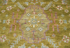 LoomBloom 9x12 Oriental Area Rug in Lime Traditional Oushak Wool Hand Knotted