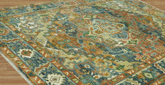 Timeless Tradition Rust Multi Size 100% Wool Turkish Oushak Rug from LoomBloom