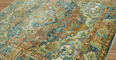 Timeless Tradition Rust Multi Size 100% Wool Turkish Oushak Rug from LoomBloom