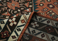 12x15 Burnt Orange, Chocolate, Teal Color Hand Knotted Oushak Wool Traditional Oriental Rug