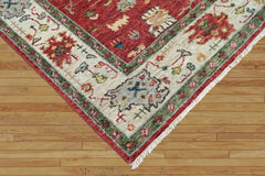 8x10 Coral, Beige, Green Color Hand Knotted Oushak Wool Arts & Crafts/Mission Oriental Rug