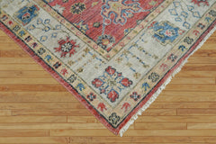 8x10 Antique Rose, Beige, Blue Color Hand Knotted Oushak Wool Arts & Crafts/Mission Oriental Rug