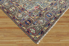 8x10 Moss, Brown, Beige Color Hand Knotted Oushak Wool Traditional Oriental Rug