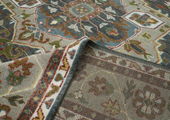 12x15 Slate, Gray, Blue Color Hand Knotted Oushak Wool Oriental Rug