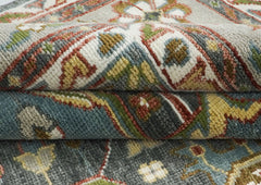 12x15 Slate, Gray, Blue Color Hand Knotted Oushak Wool Oriental Rug
