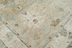 8x10 Beige, Ivory, Slate Color Hand Knotted Oushak Wool Traditional Oriental Rug