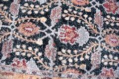 Multi Size Charcoal Peach Color Hand Woven All-Over Polyester Arts And Crafts Oriental Rug