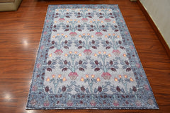 Multi Size Gray Blue Gold Color Hand Woven All-Over Polyester Arts And Crafts Oriental Rug