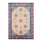 6'7"x9'8" Hand Knotted Wool Chinese Art Deco Traditional Oriental Area Rug Beige