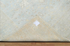 Multi Size Slate Gray Beige Color Hand Knotted Oushak 100% Wool Traditional Oriental Rug