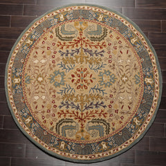 Multi Size Beige, Blue Hand Tufted Hand Made 100% Wool Arts and Craft Transitional Oriental Area Rug