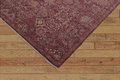 8x10 Transitional Oriental Rug, Hand Knotted in Burgundy 100% Wool