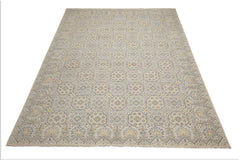 8x10 Transitional Oriental Rug, Hand Knotted in Beige 100% Wool