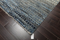 8x10 Beige, Aqua, Black Color Hand Knotted Grass 100% Wool Modern Oriental Rug