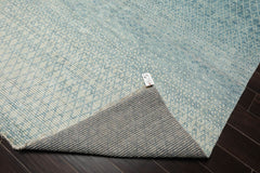9x12 Aqua, Beige, Color Hand Knotted Grass 100% Wool Modern Oriental Rug