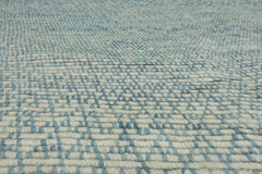 9x12 Aqua, Beige, Color Hand Knotted Grass 100% Wool Modern Oriental Rug