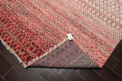 8x10 Beige, Red, Rust Color Hand Knotted Grass 100% Wool Modern Oriental Rug