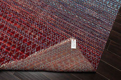9x12 Blue, Burgundy, Red Color Hand Knotted Grass 100% Wool Contemporary Oriental Rug