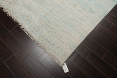 8x10 Ivory, Aqua, Blue Color Hand Knotted All-Over 100% Wool Modern Oriental Rug
