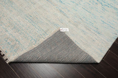 8x10 Ivory, Aqua, Blue Color Hand Knotted All-Over 100% Wool Modern Oriental Rug