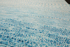 8x10 Ivory, Aqua, Color Hand Knotted Grass 100% Wool Modern Oriental Rug