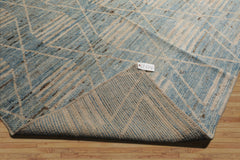 LoomBloom Blue 13'7''x15'11" Afghan Moroccan Modern Contemporary Tribal Hand Knotted Wool Oriental Area Rug