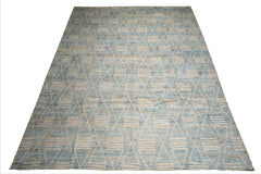 LoomBloom Blue 13'7''x15'11" Afghan Moroccan Modern Contemporary Tribal Hand Knotted Wool Oriental Area Rug