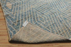 LoomBloom Blue 12'6''x17'11" Afghan Moroccan Modern Contemporary Tribal Hand Knotted Wool Oriental Area Rug