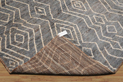 10'1''x13'7" Slate Afghan Moroccan Wool Oriental Area Rug, Hand Knotted, Modern & Contemporary Tribal Motif