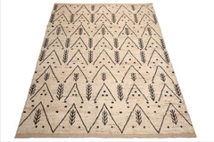 Ivory Wool Hand Knotted 9x12 Tribal Afghan Moroccan Oriental Area Rug