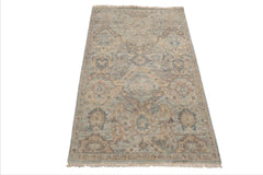 LoomBloom Mint 3'x5' Traditional Distressed Quality Hand Knotted Wool Oriental Area Rug
