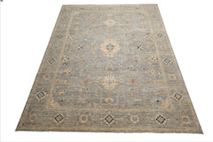 LoomBloom Slate 9'x12' Khyber Traditional Oushak Hand Knotted Wool Oriental Area Rug