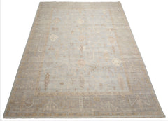 10X14 Mint, Taupe, Brown Color Hand Knotted Afghan Oushak Wool Traditional Oriental Rug