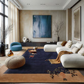 Multi Size Vase Navy Area Rug by LoomBloom Hand Tufted Transitional Chinese Art Deco in New Zealand Wool