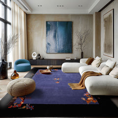 Multi Size Vase Blue Area Rug by LoomBloom Hand Tufted Transitional Chinese Art Deco in New Zealand Wool