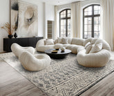 Hand Tufted Transitional Geometric Wool Oriental Rug in Black Multi Sizes by LoomBloom