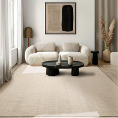 100% New Zealand Wool LoomBloom Beige Hand Tufted Rug with Contemporary Multi Size Textured Berber Design