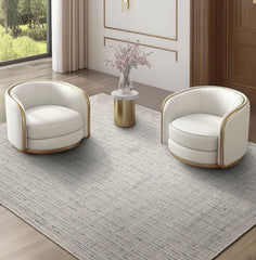 Multi Size Ivory Gray Beige Color Hand Loomed Flatweave Wool and Polyster Modern Oriental Rug