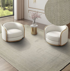 Multi Size Sage Ivory Color Hand Loomed Flatweave Wool Modern Oriental Rug