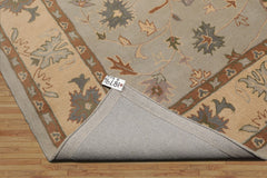 Hand Tufted Traditional Abstract Wool Oriental Area Rug in Slate 8'8''x12' by LoomBloom