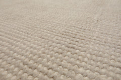 Hand Loomed Beige New Zealand Wool Textured Rug in Multi Sizes by LoomBloom
